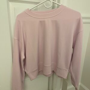 NWT Lululemon Perfectly Oversized Ribbed Crop Crew - Meadow Pink - Size 4